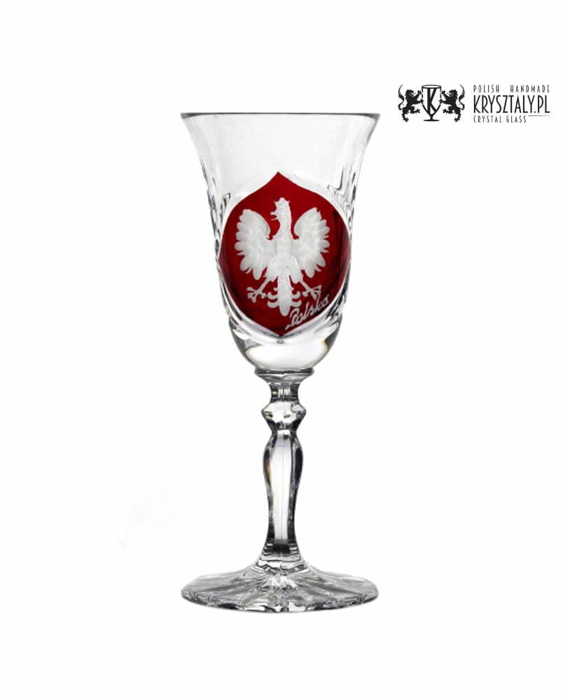 Kieliszki kryształowe do wódki, nalewek 45ml motyw Polska MK10 6szt
