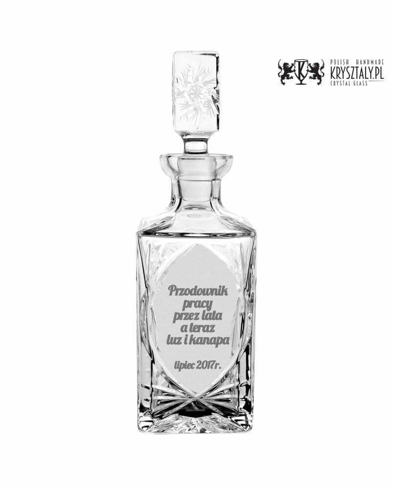 Kryształowa karafka do whisky z grawerem 750ml Młynek MK90 - prezent na emeryturę
