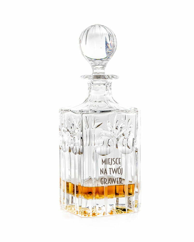 Kryształowa karafka do whisky 750ml z grawerem w opakowaniu prezentowym Palm