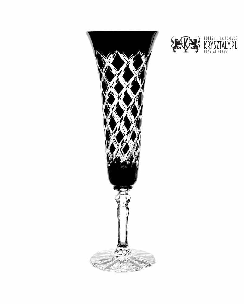 Kryształowe kieliszki do szampana 140ml King KK71 6szt Czarne