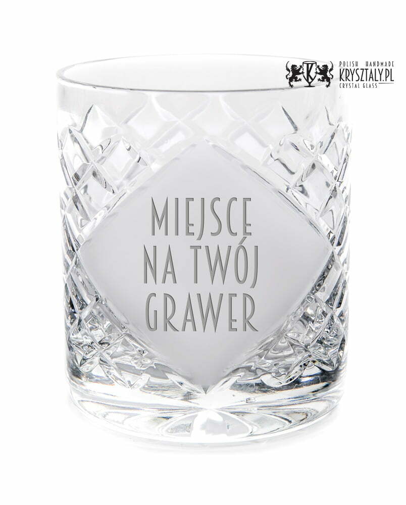 Kryształowe szklanki do whisky z grawerem 260ml King KK80E 2szt