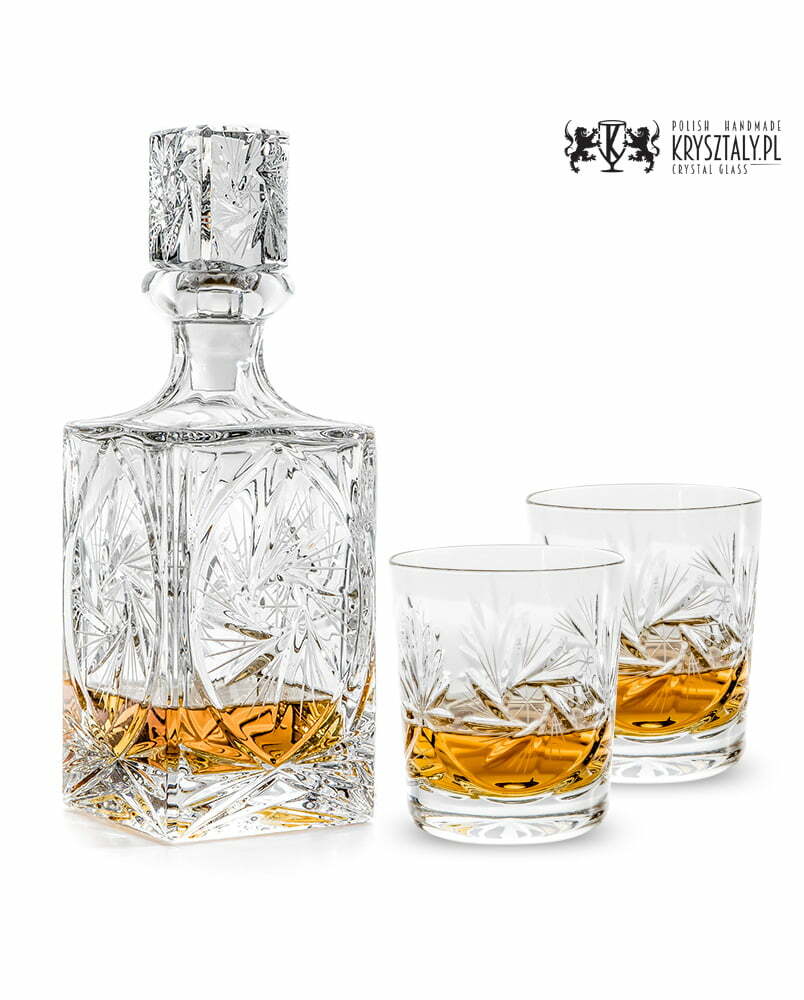 Zestaw prezentowy: kryształowa karafka do whisky + kryształowe szklanki do whisky 2szt Młynek MZ22