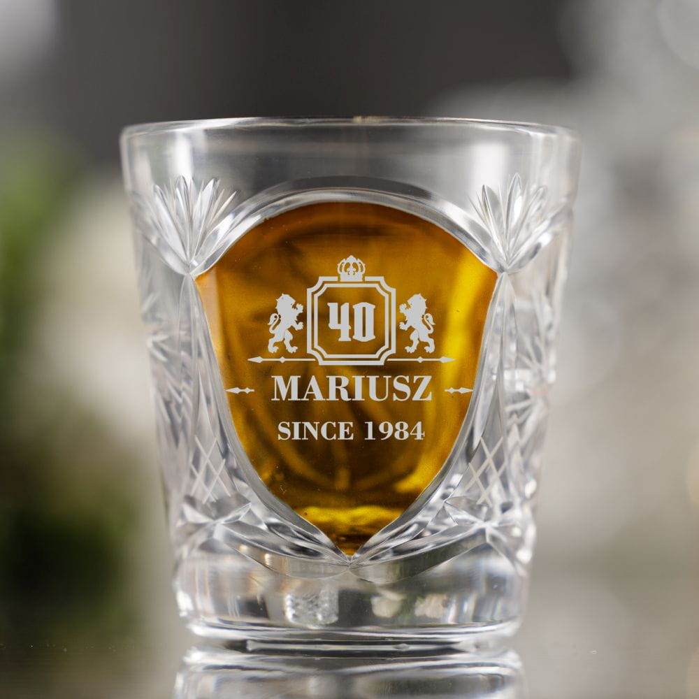 Kryształowa szklanka do whisky z grawerem Młynek MK80R 1szt - prezent na urodziny