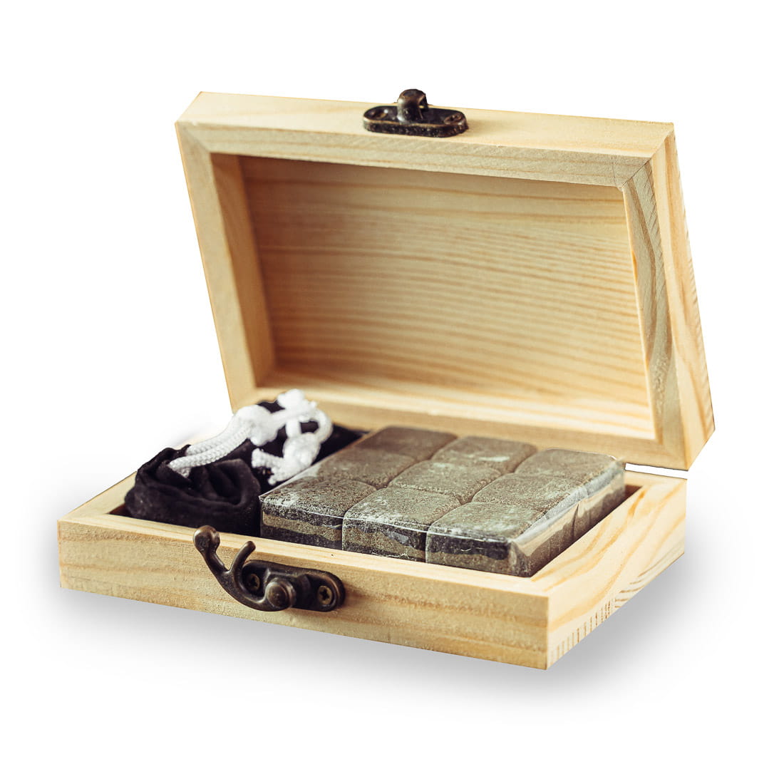 Whisky stones kamienie lodowe kostki do whisky 12szt. w opakowaniu drewnianym