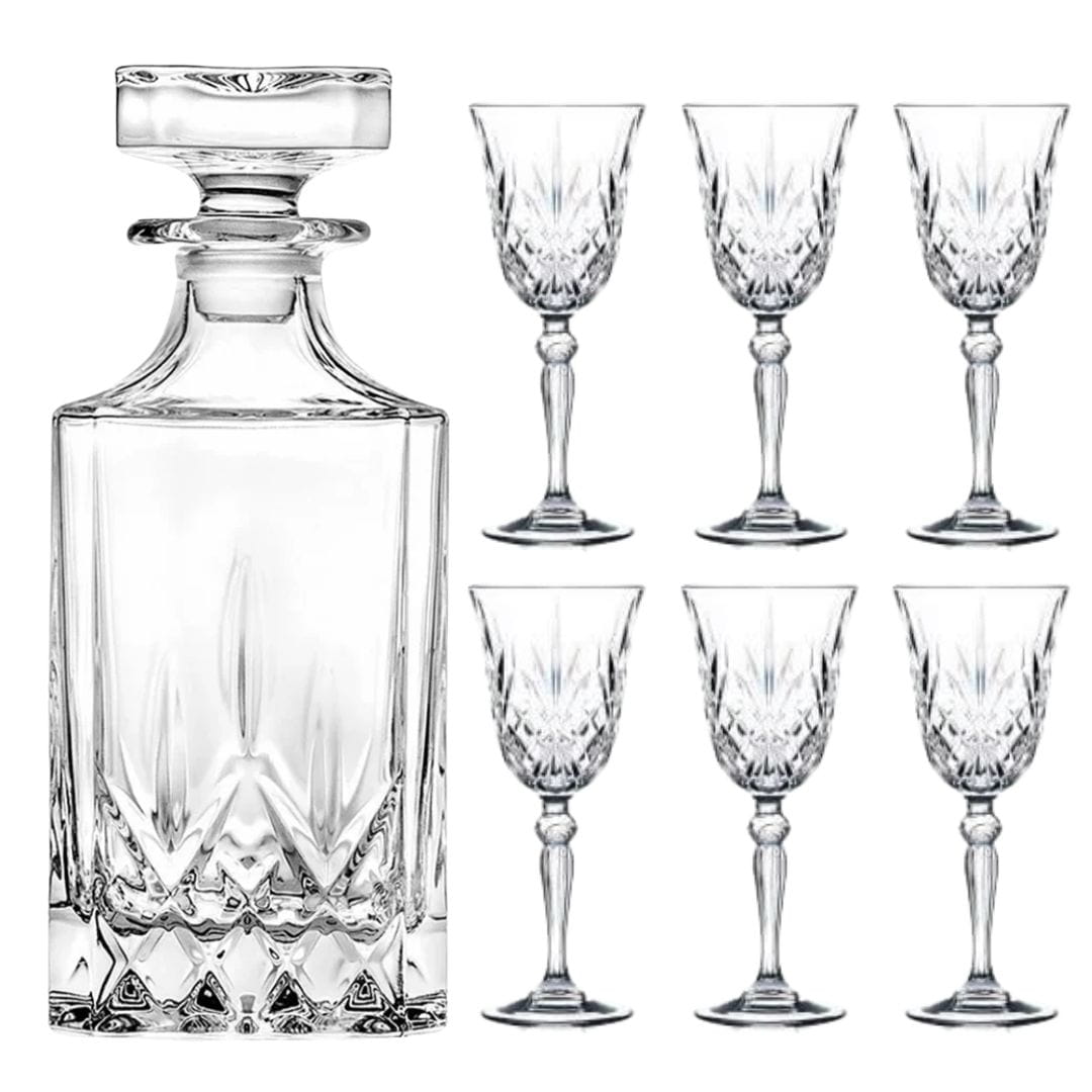 Zestaw prezentowy- kryształowa karafka + kryształowe kieliszki do likieru, nalewki 50ml, 6szt w pudełku prezentowym OKP2G