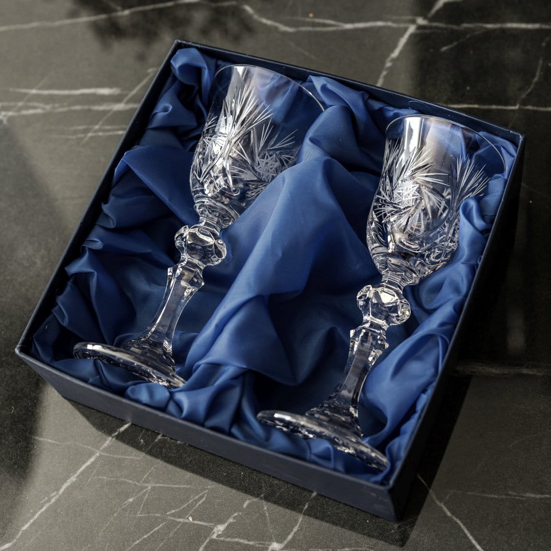 Kryształowe kieliszki do nalewek, likieru, wódki 60ml Młynek MK20 2szt w pudełku prezentowym