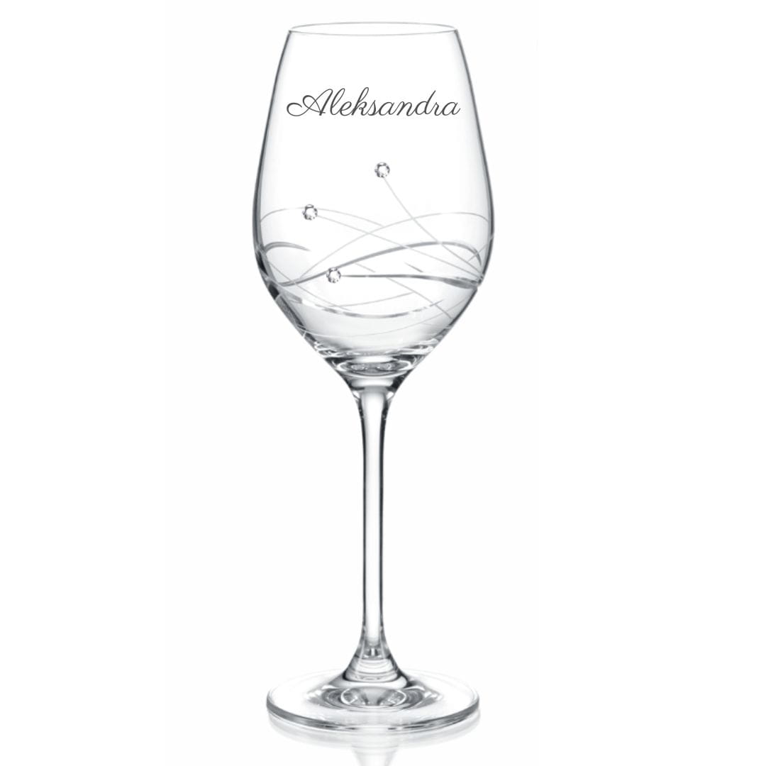 Kryształowy kieliszek do wina z imieniem, 360ml, 1szt  - prezent dla niej