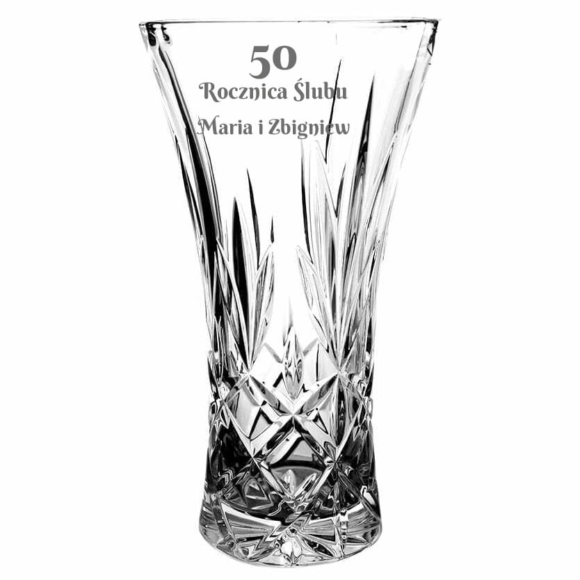 Wazon kryształowy duży Classico 363 z grawerem 25cm - prezent na Rocznicę Ślubu
