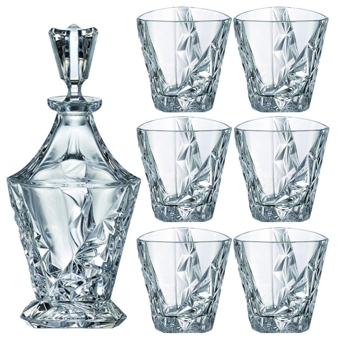 Zestaw do whisky ESKYMOS: kryształowa karafka + kryształowe szklanki do whisky 6szt w EKP10