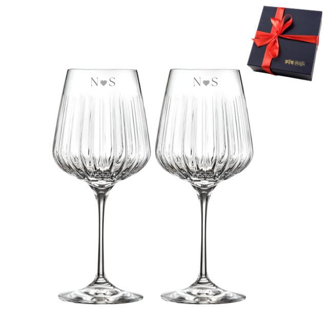 Kieliszki do wina Crystalline Timeless 510ml 2szt z grawerem inicjałów w pudełku prezentowym RT10