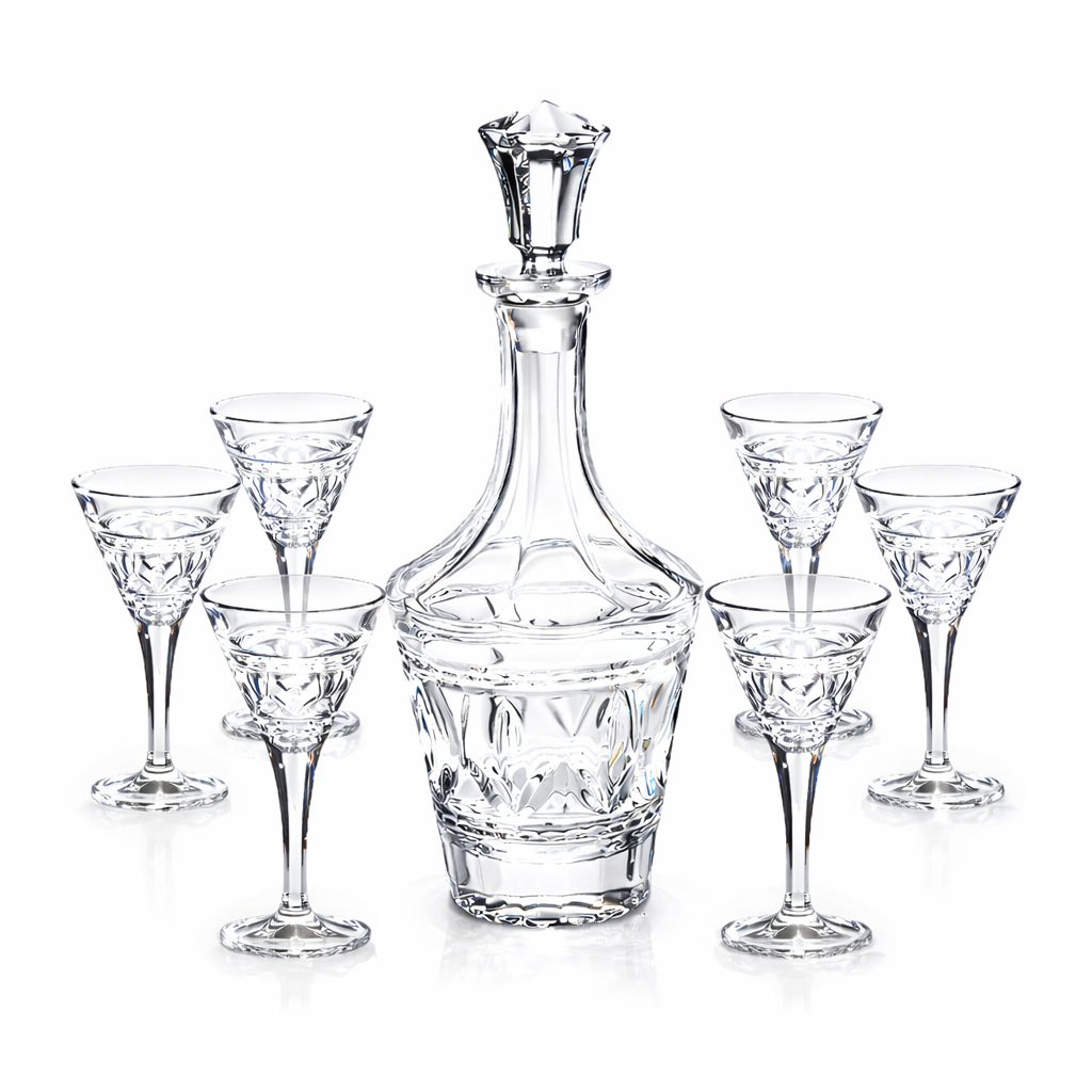 Zestaw prezentowy: kryształowa karafka do nalewki+ kryształowe kieliszki do nalewki 70ml, 6szt.Tulip